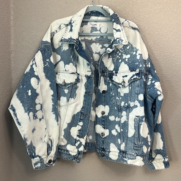 Frame Denim Le Oversized Jacket in Baltic Splash Medium - Picture 3 of 7